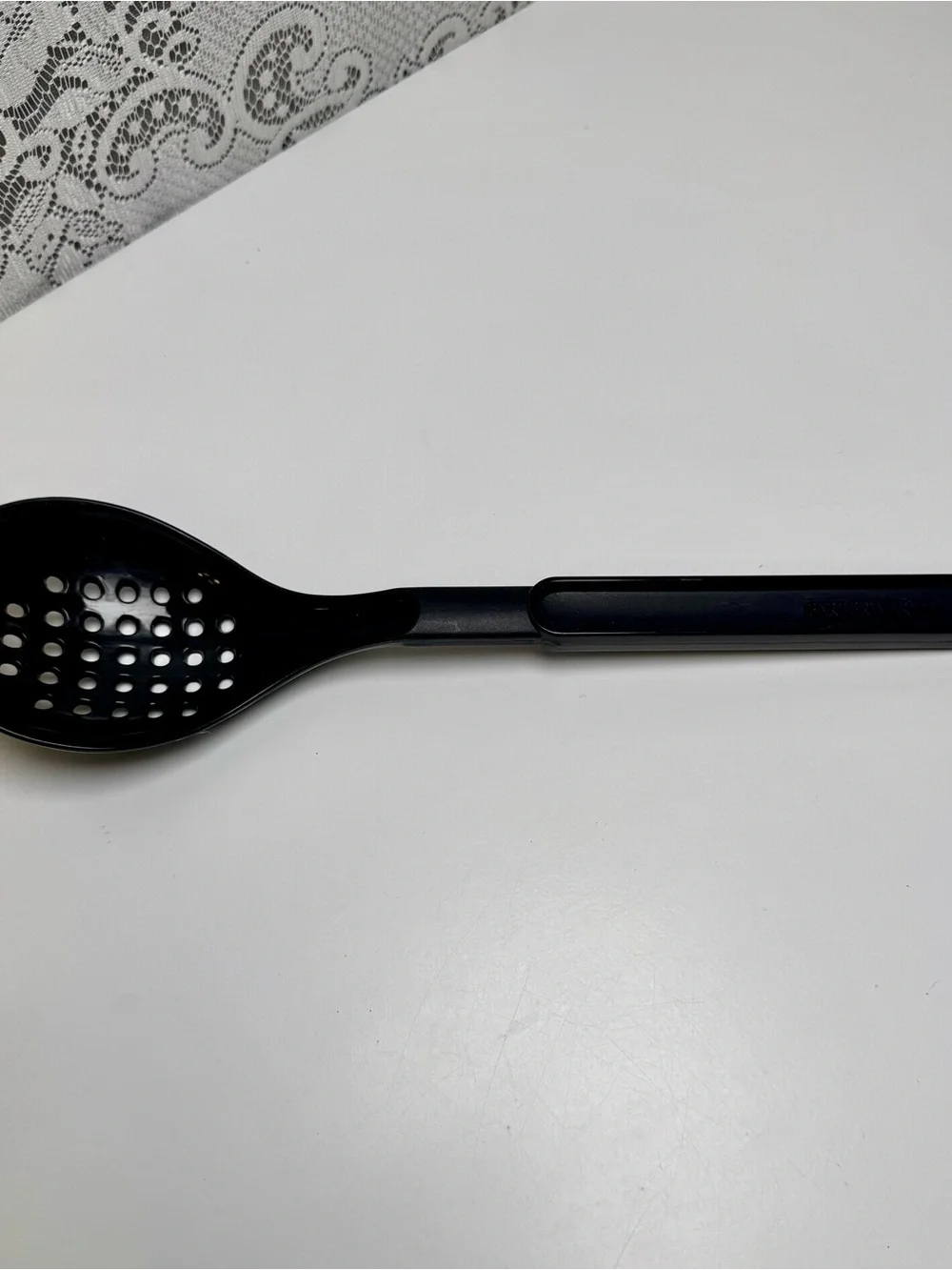 Vintage Farberware Classic Black Nylon Slotted Spoon with Hanging Loop